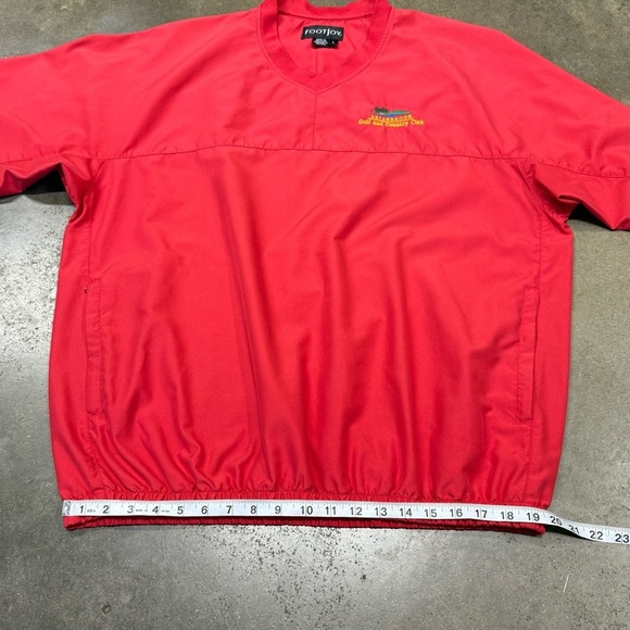 Vintage FootJoy Red Golf Windbreaker Pullover V-Neck Rain Jacket - Picture 6 of 10